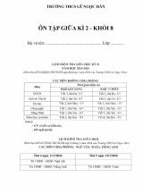 Đề cương ôn tập Giữa kì 2 Toán 8 trường THCS Lê Ngọc Hân (Hà Nội) năm 2025–2026
